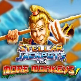 Stellar Jackpots with More Monkeys online game logo by Lightning Box Game on naobetcasinos.com